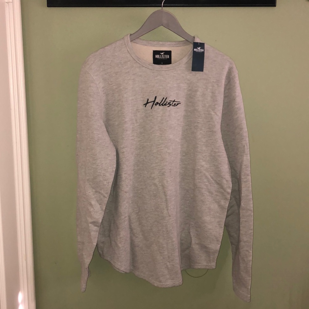 MENS LARGE HOLLISTER COTTON CREW NECK SWEATER